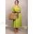 Rochie Olivia din jerse de bumbac verde-oliv cu maneca 3/4 si detalii animal print
